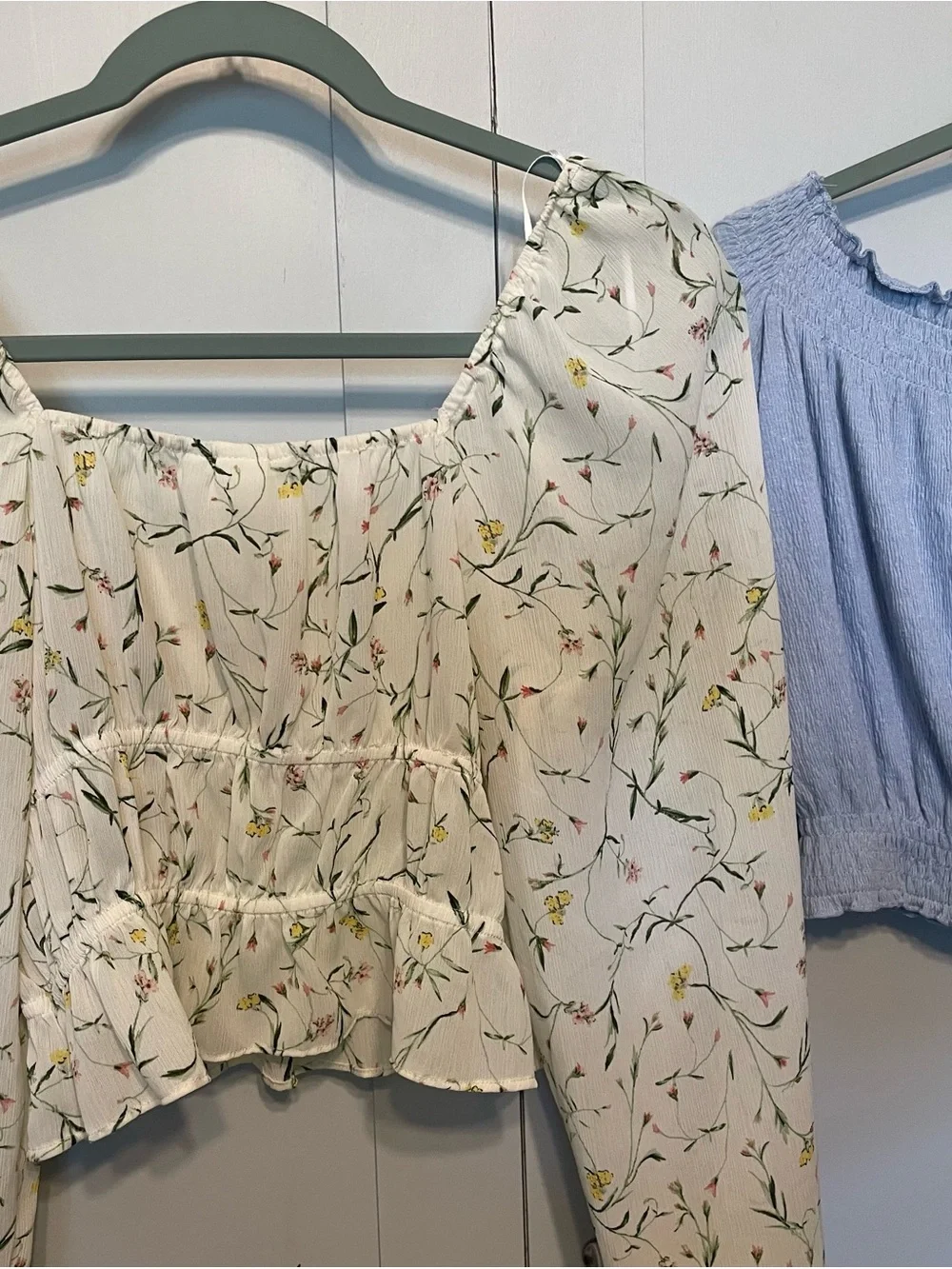 Bundle of 3 H&M cream with flowers , Divided blue and SHEIN yellow and black .